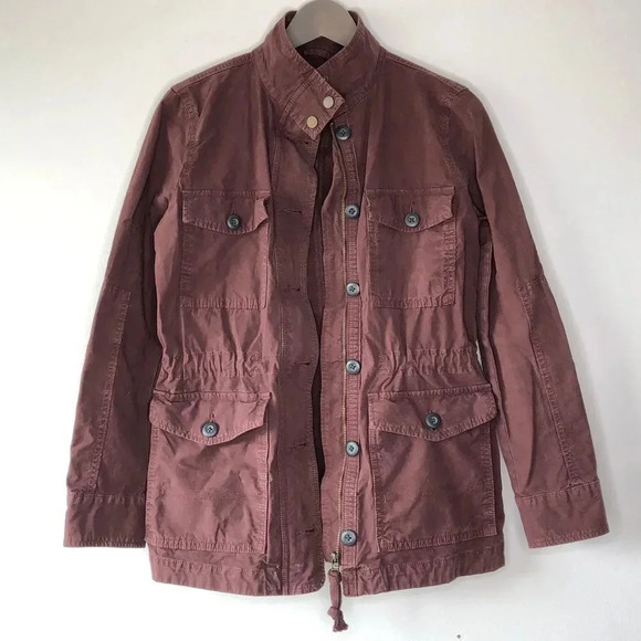 Lucky Brand Maroon Utility Jacket Size S - Picture 2 of 14